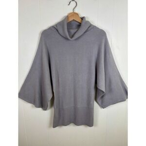 BCBGMAXAZRIA Size Small Gray Cowl-neck Wide Kimono Sleeves Sweater Soft